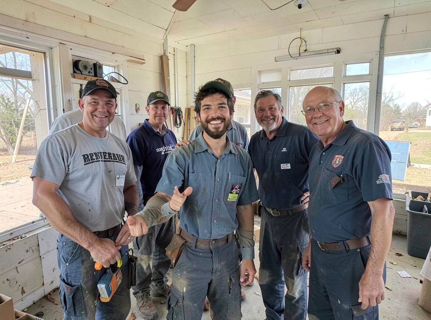 The Norman Roof & Leak Pros team at work in Norman