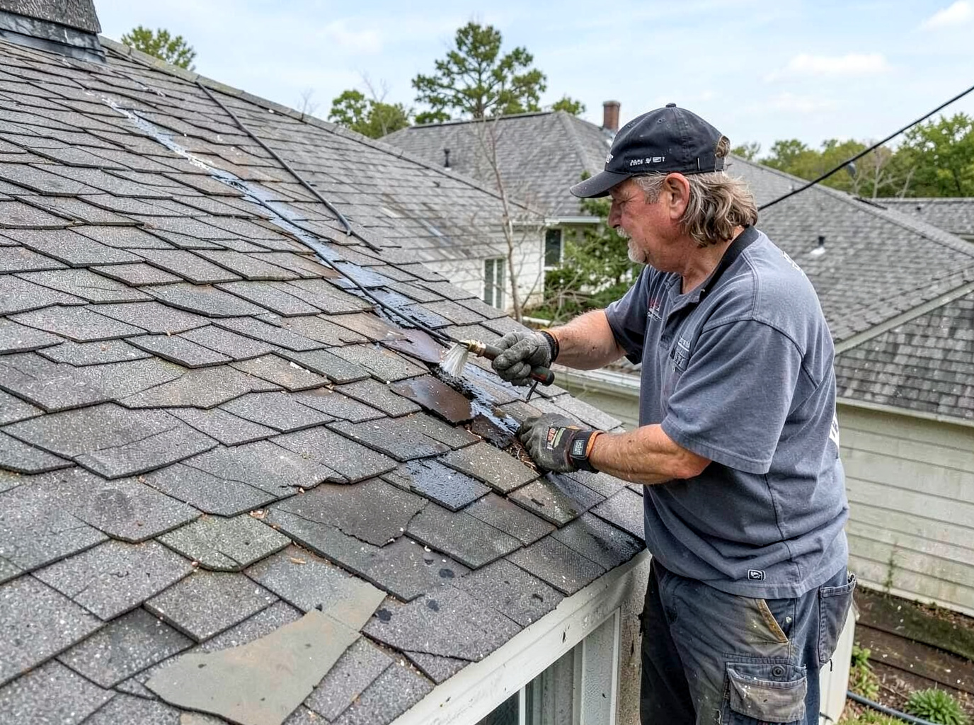 Shingle Roof Leak Repair in Norman
